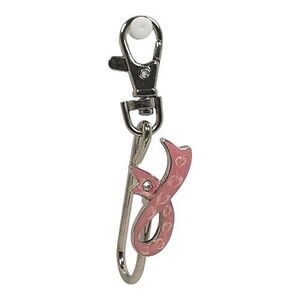 Pink Ribbon Breast Cancer Awareness Keychain Backpack Purse Charm Zipper Pull